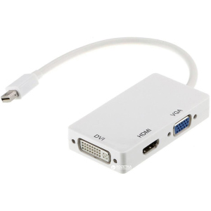 Перехідник PowerPlant Mini DisplayPort (Thunderbolt) - HDMI+DVI+VGA (CA910946) ТОП в Вінниці