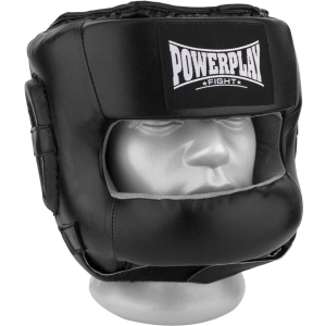 Боксерский шлем PowerPlay 3067 c бампером PU + Amara S Черный (PP_3067_S_Black)