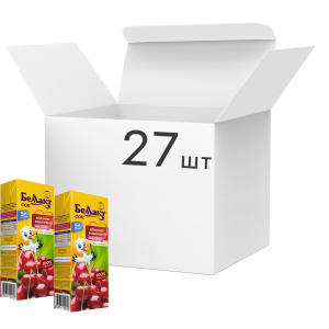 Упаковка соку Беллакт Яблучно-вишневий 200 мл х 27 шт (4814716000731) в Вінниці