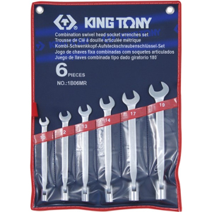 Набір ключів KING TONY рожково-торцевих з карданом 6 од. (1B06MR)
