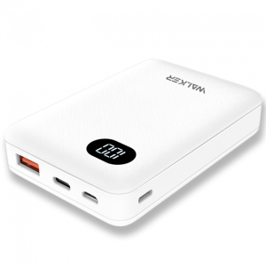 хороша модель УМБ WALKER WB-311 10000mAh +LCD 1USB/2.1A Роз'єм Type-C/micro/Lightning white