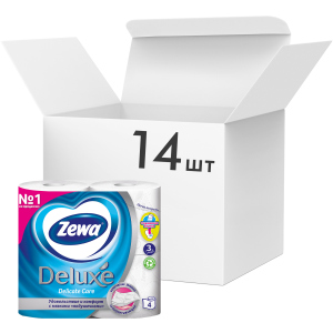 Упаковка туалетной бумаги Zewa Deluxe трехслойной без аромата 14 шт по 4 рулона (7322540313376) лучшая модель в Виннице