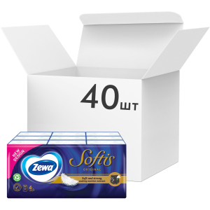 Упаковка носових хусток Zewa Softis чотиришарових кишенькових 40 шт по 9 пачок (7322540352313) краща модель в Вінниці