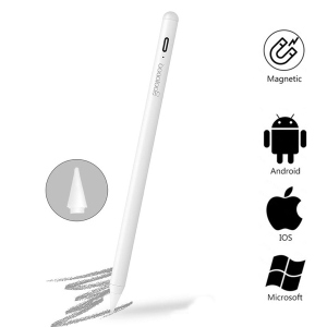 Стілус універсальний Goojodoq Active Magnetic 3 Gen Android iPhone (iPad до 2017) Type-C 1.2mm White краща модель в Вінниці