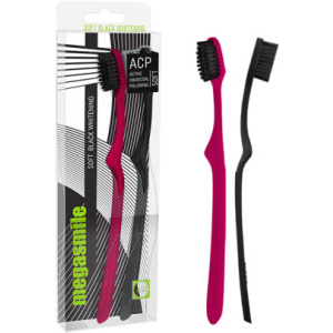 Набір зубних щіток Megasmile Soft Black Whitening Рожева + Чорна 2 шт (7640131972161_pink) рейтинг