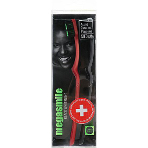 Набір зубних щіток Megasmile Black Whitening Червона + Чорна 2 шт (7640131972178_red) в Вінниці