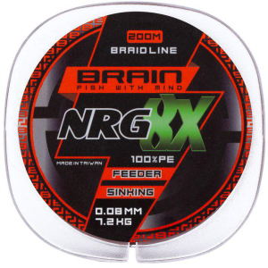 Шнур Brain NRG 8X sinking 200 м 0.08 мм 7.2 кг Коричневий (18582087) краща модель в Вінниці