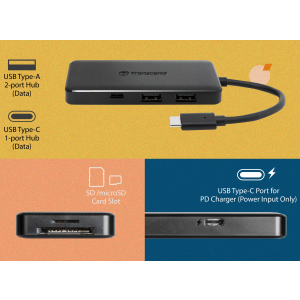 USB-хаб Transcend 6-in-1 USB 3.1 Type-C Black (TS-HUB5C)