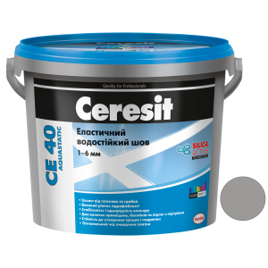 Затирка для швів Ceresit CE 40 Aquastatic 10 2 кг (відро) Світло-Сіра (CR947494) ТОП в Вінниці