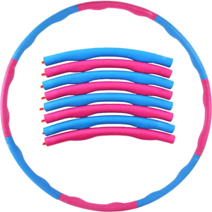 Складной массажный обруч Supretto Хулахуп из 8 секций 95х3 см Розовый с голубым (5747-0001) надежный