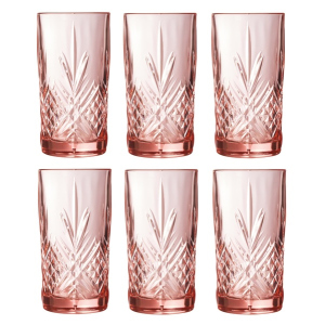 Набір високих склянок Luminarc Зальцбург Pink 6 шт х 380 мл (P9166/1) ТОП в Вінниці