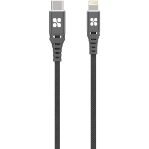 Кабель Promate PowerCord Type-C - Lightning 1.2 м Grey (powercord.grey) краща модель в Вінниці