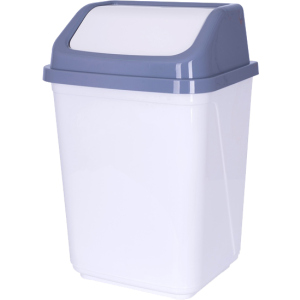 Корзина для мусора Violet House 35х22.5х30 см White-grey (0099 WHITE -GREY с/кр.20 л) лучшая модель в Виннице