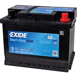 Автомобільний акумулятор Exide START-STOP AGM 60Ah Єв (-/+) (680EN) (д242*ш175*в190) (EK600) ТОП в Вінниці