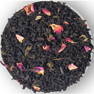 Упаковка купажу чорний та зелений листовий чаю з пелюстками квітів ароматом вишні та шовковиці Чайні шедеври Вишневий конфітюр 500 г (4820198874742) ТОП в Вінниці