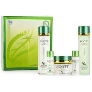 Набор для ухода за лицом Jigott Зеленый Чай Well-being Green Tea Skin Care 3SET (8809541281266) ТОП в Виннице