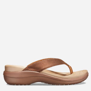 Вьетнамки Crocs Jibbitz Capri Metallic Textured Wedge Flip Flops 205782-860-W8 38-39 24.6 см Бронза (191448337497) лучшая модель в Виннице