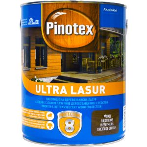 Лазур Pinotex Ultra Lasur - напівматове алкідне просочення для дерева, блакитне, з декоративним ефектом, калюжниця, 3 л (5308987) в Вінниці