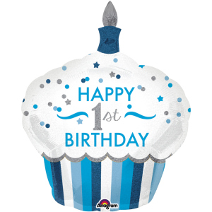 Кулька повітряна Amscan 1st Birthday Cupcake Boy P40 73x91 см (3452301) рейтинг