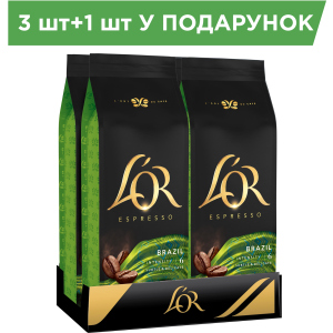 Упаковка кофе в зернах L'OR Espresso Brazil 100% Арабика 500 г х 4 шт (8711000464656) ТОП в Виннице