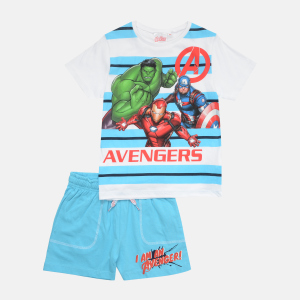 Комплект (футболка + шорти) Disney Avengers C UE1067 128 см Білий (3609084858773) ТОП в Вінниці