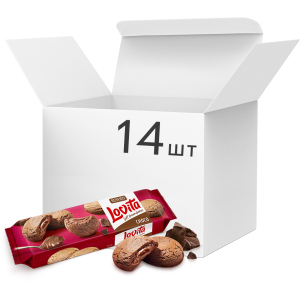 Упаковка печенья Roshen Lovita Soft Cream Cookies choco 170 г х 14 шт (4823077633461) надежный