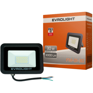 Прожектор світлодіодний EVROLIGHT 30W 6400K 3000 Lm FM-01-30 (57054)