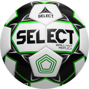 М'яч футбольний SELECT BRILLANT REPLICA Ukraine PFL 011 Біло-сірий 5 (5703543230792) ТОП в Вінниці