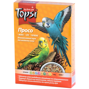 Упаковка корма для волнистых попугаев Topsi Просо 550 г 16 шт (14820122208213)