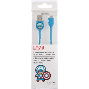 Кабель Miniso Marvel USB to Apple Lightning 1 м Капітан Америка (2007171213107) краща модель в Вінниці