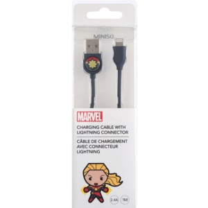 Кабель Miniso Marvel USB to Apple Lightning 1 м Капітан Марвел (2007171214104) краща модель в Вінниці