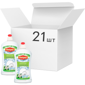 Упаковка засобу для миття посуду Helper Ароматне яблуко 500 г х 21 шт (4823019010268) краща модель в Вінниці