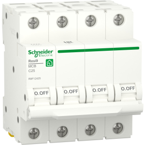 Автоматичний вимикач Schneider Electric RESI9 25 А, 4P, крива С, 6кА ТОП в Вінниці