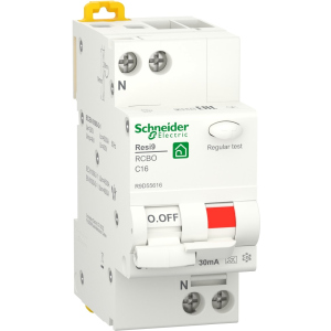 Диференціальний автоматичний вимикач Schneider Electric RESI9 16 А, 30 мА, 1P+N, 6кA, крива С, тип А ТОП в Вінниці