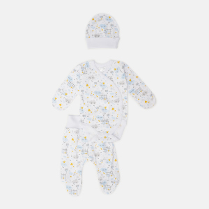 Комплект (боді+повзунки+чепчик) Garden Baby 40194-02 62 см Хмари блакитні (4824019402220) в Вінниці