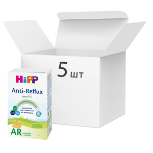 Упаковка дитячої сухої молочної суміші HiPP Anti-Reflux початкова 5 пачок по 300 г (9062300440420_9062300439462) ТОП в Вінниці