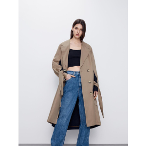 Тренч Zara 1255/262/75 S Бежевий з темно-синім (SZ01255262751026) ТОП в Вінниці