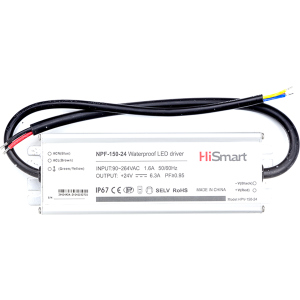 Блок питания HiSmart 24V 6.3A 150W PFC IP67 (NPF-150-24) лучшая модель в Виннице