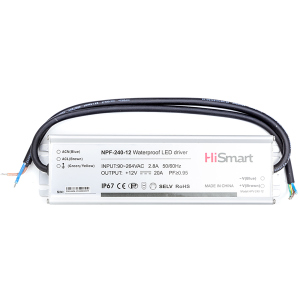 Блок питания HiSmart 12V 20A 240W PFC IP67 (NPF-240-12)