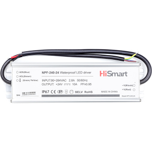 Блок питания HiSmart 24V 10A 240W PFC IP67 (NPF-240-24) ТОП в Виннице