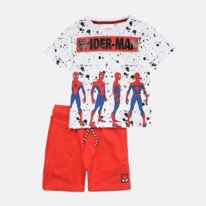 Комплект (футболка + шорти) Disney Spiderman UE1057 98 см Білий (3609084858100) краща модель в Вінниці