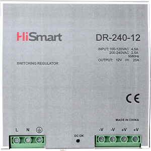 Блок питания HiSmart 12V 20A 240W DIN (DR-240-12) лучшая модель в Виннице