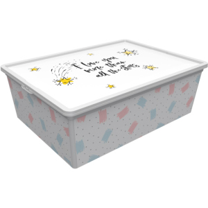 Контейнер для зберігання із кришкою Qutu Trend Box Cute Sky 25 л (TREND BOX с/к CUTE SKY 25л.) ТОП в Вінниці