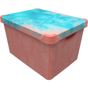 Контейнер для зберігання з кришкою Qutu Style Box Coral 20 л (STYLE BOX с/к CORAL 20л.) ТОП в Вінниці
