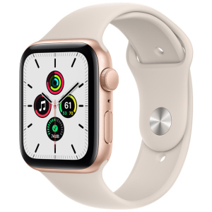 Смарт-часы Apple Watch SE GPS 44mm Gold Aluminium Case with Starlight Sport Band (MKQ53UL/A) краща модель в Вінниці