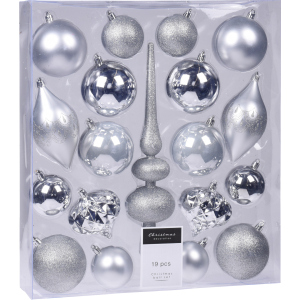 Набір іграшок ялинкових Christmas Decoration 19 штук Срібний (CAN214910) рейтинг