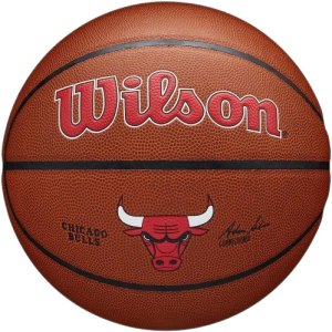 М'яч баскетбольний Wilson NBA Composite Chicago Bulls Size 7 (WTB3100XBCHI) краща модель в Вінниці