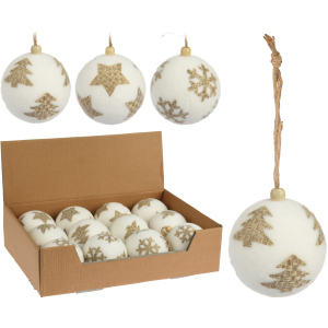 Набор елочных шаров Christmas Decoration 8 см 12 шт белые (ABJ432720) рейтинг