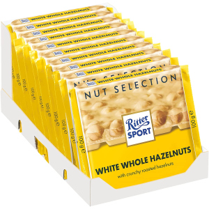 Упаковка білого шоколаду Ritter Sport Nut Selection з лісовими горіхами 10 шт х 100 г (4000417701602) надійний