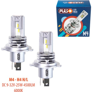 Автолампы Pulso M4-H4-H/L/LED-chips CREE/9-32v/2x25w/4500Lm/6000K (M4-H4) в Виннице